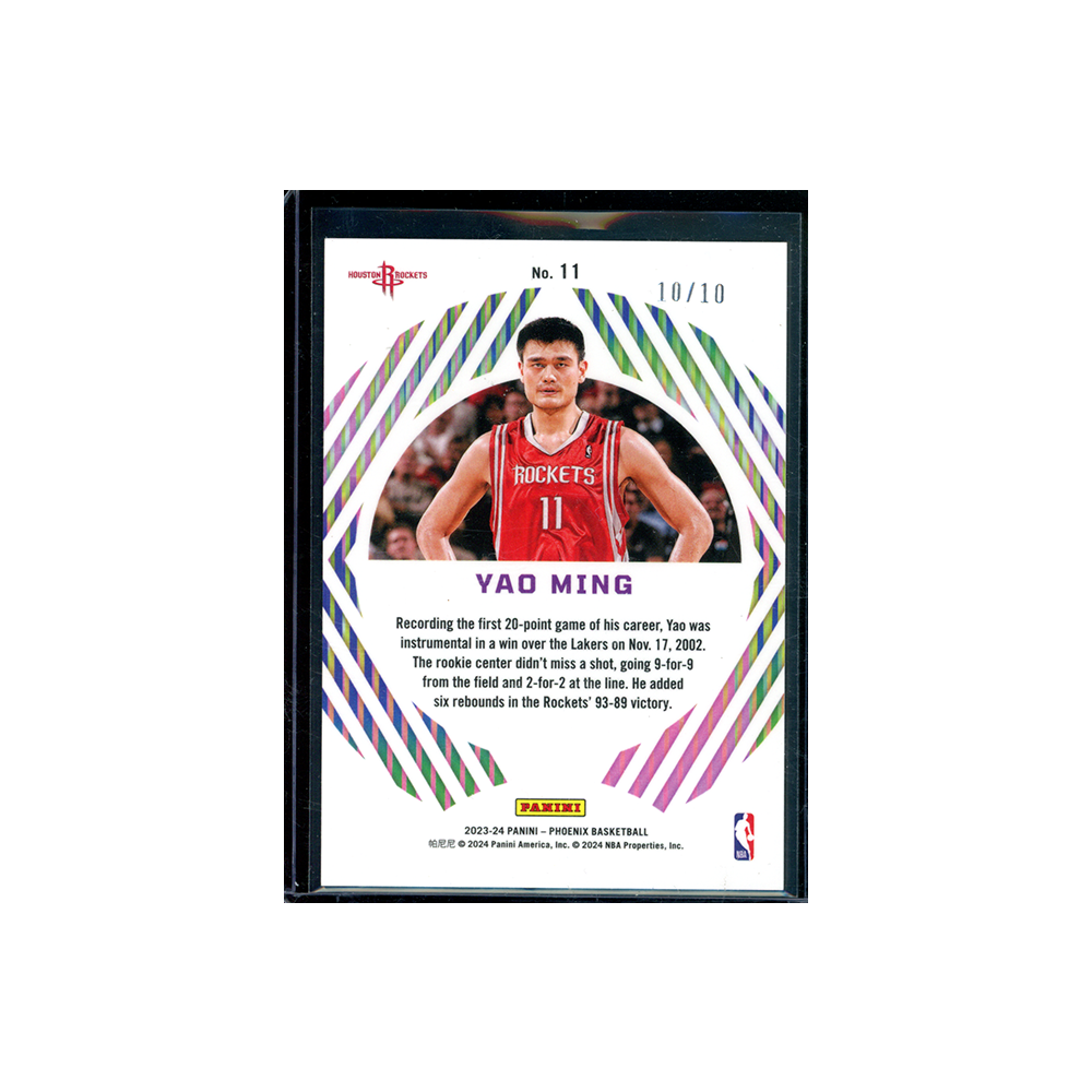 Yao Ming 2023-24 Panini Phoenix Basketball Mystique Gold /10
