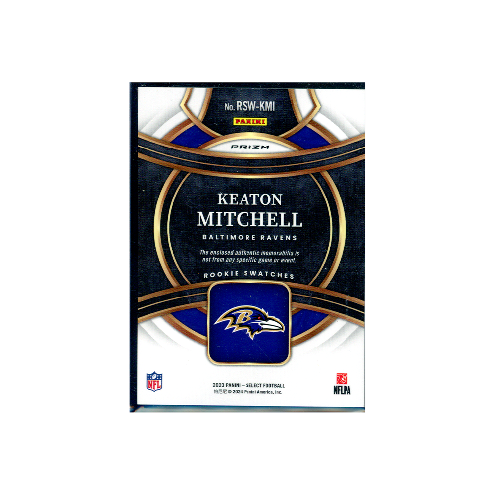 Keaton Mitchell 2023 Panini Select Football Rookie Swatches Red