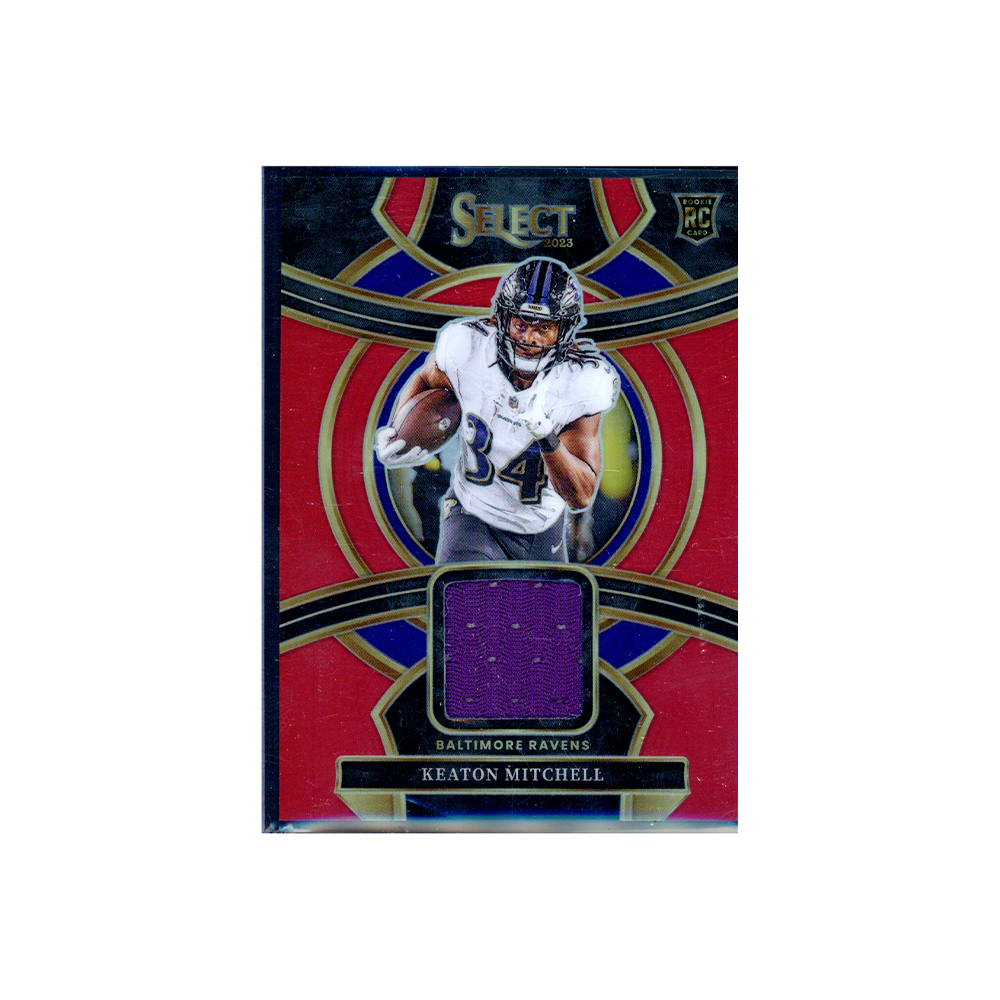 Keaton Mitchell 2023 Panini Select Football Rookie Swatches Red