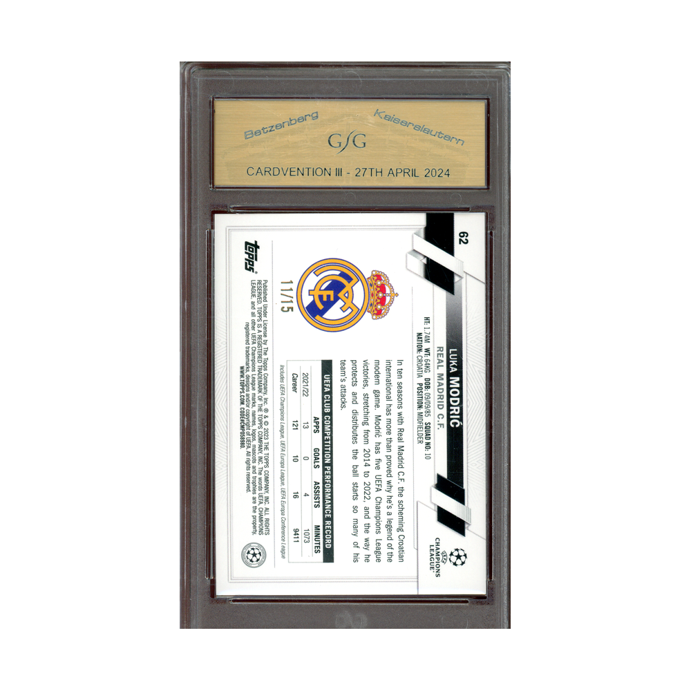 Luka Modric 2023 Topps Carnaval UCL /15 GSG 9