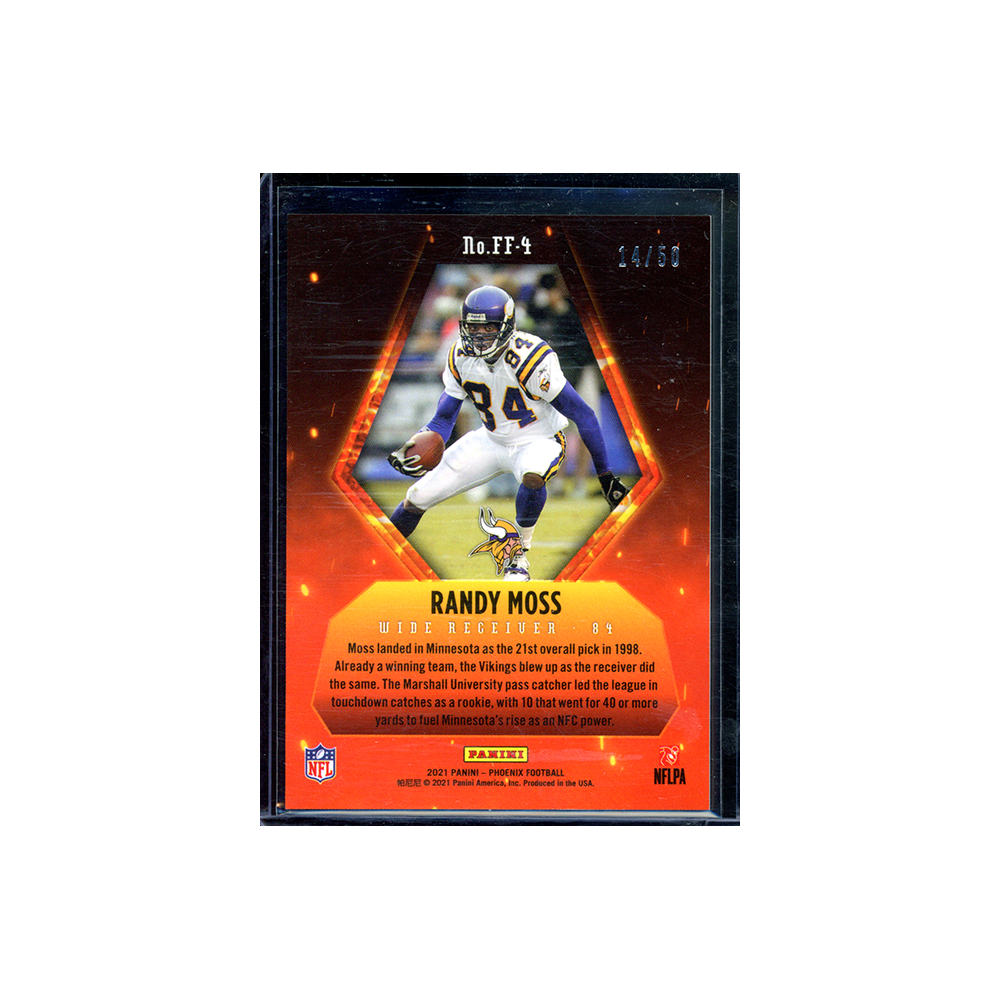 Randy Moss 2021 Panini Phoenix Football Fire Forged /50