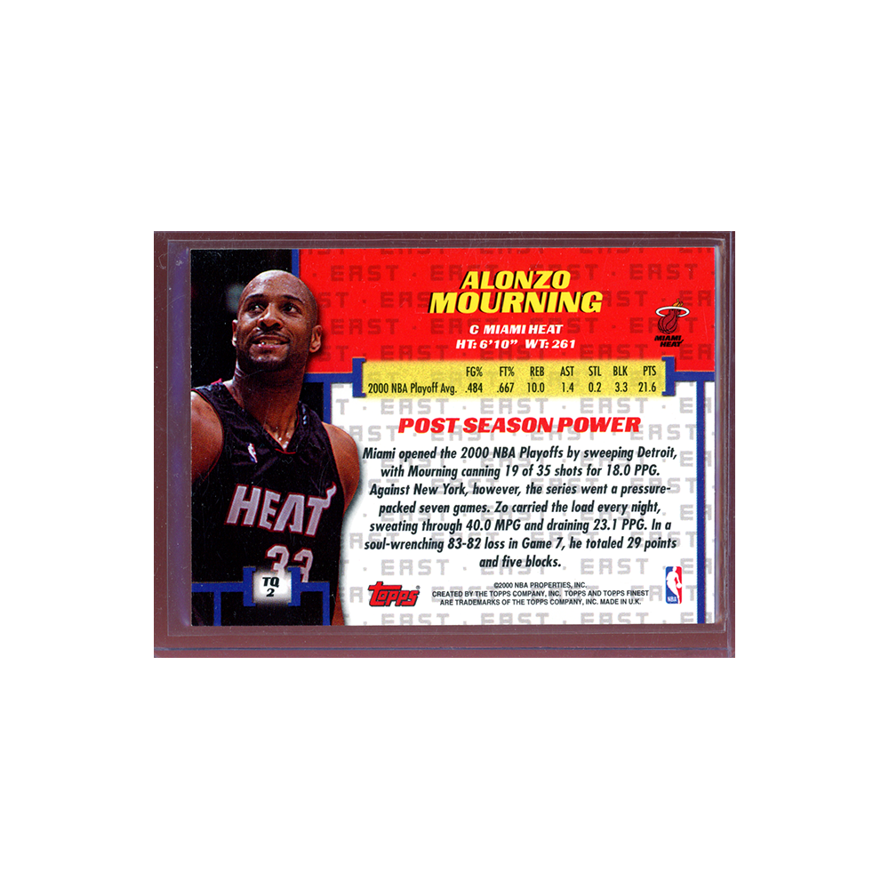 Alonzo Mourning 2000 Topps Finest Basketball Title Quest