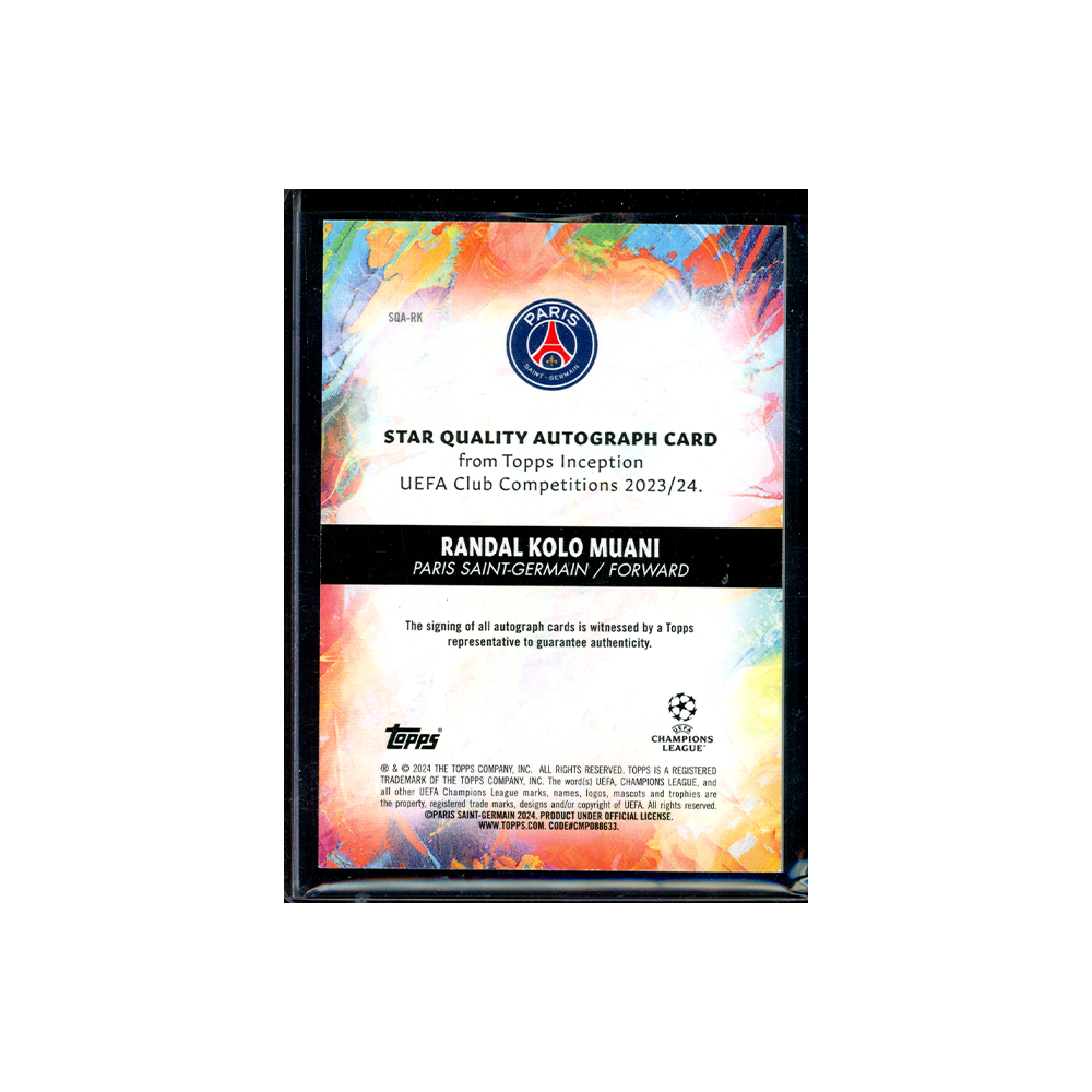 Randal Kolo Muani 2023-24 Topps Inception UCC Soccer Red Auto /10