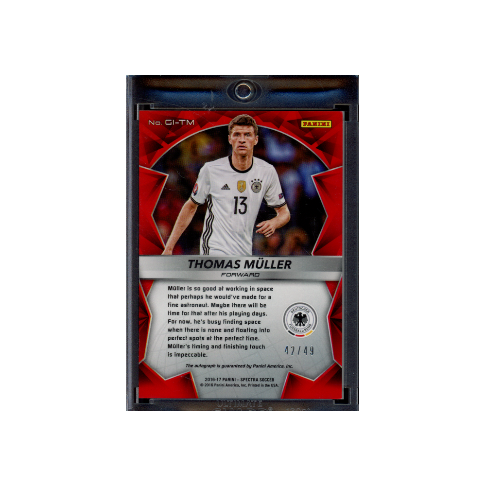 Thomas Müller 2016-17 Panini Spectra Soccer Global Icons Auto Red /49