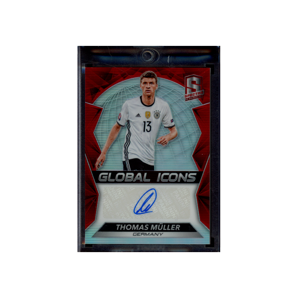 Thomas Müller 2016-17 Panini Spectra Soccer Global Icons Auto Red /49