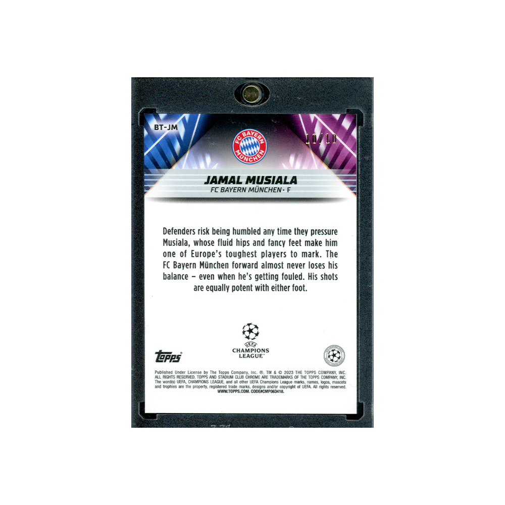 Jamal Musiala 2022-23 Topps Stadium CLub Chrome UCL Beam Team Black /10