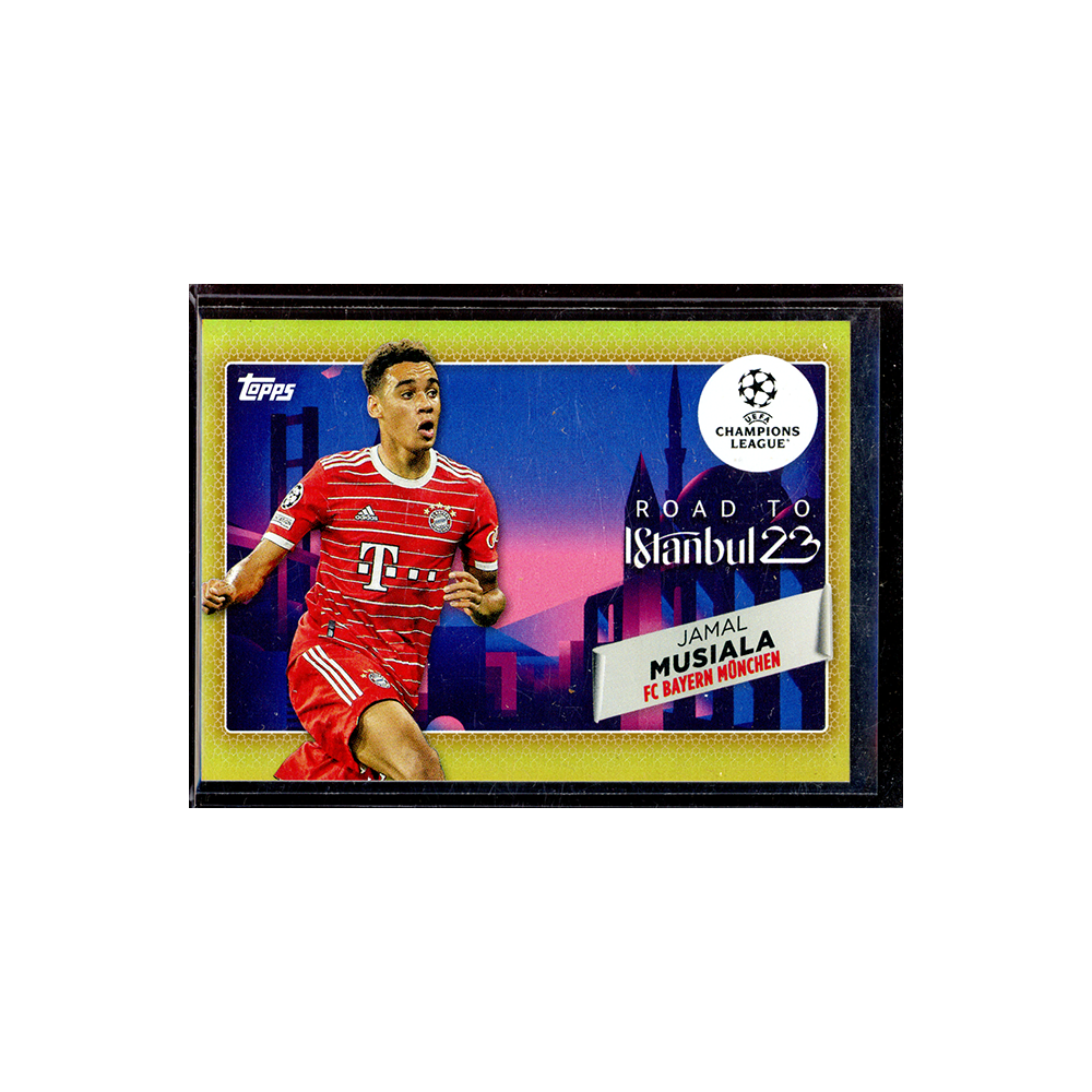 Jamal Musiala 2022-23 Topps UEFA Club Competitons Soccer Road to Istanbul Gold /50
