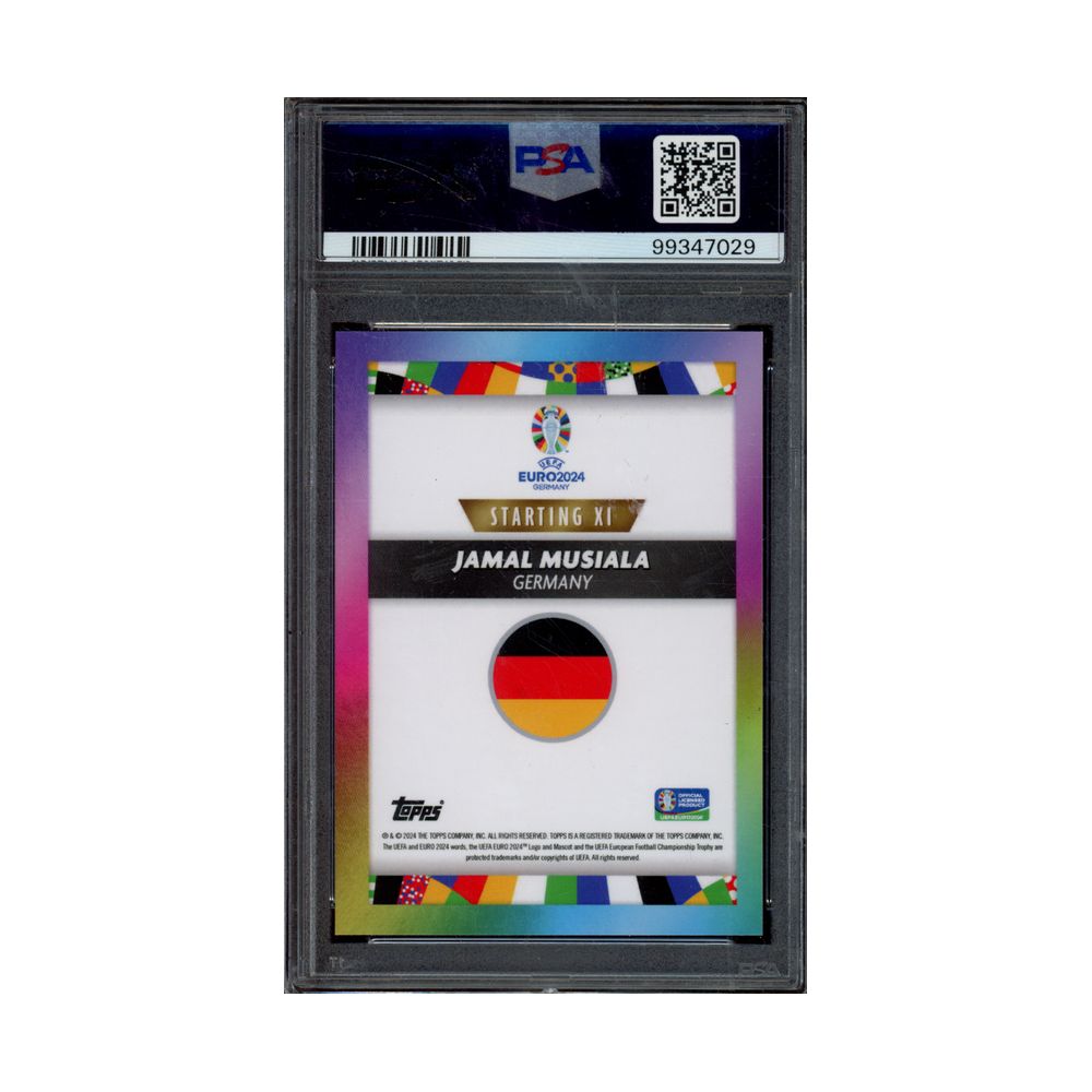 Jamal Musiala 2024 Topps Platinum Euro 24 Auto /5 PSA 8/10