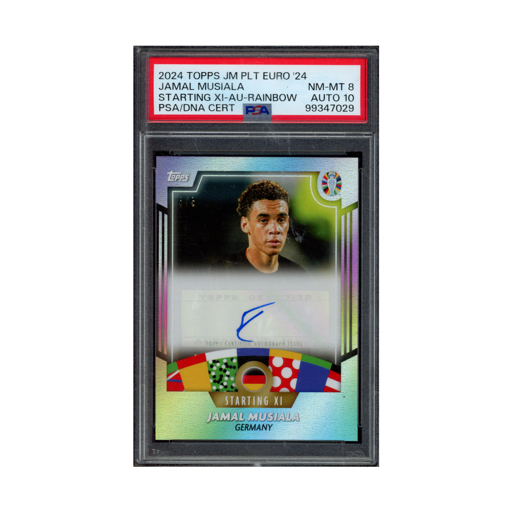 Jamal Musiala 2024 Topps Platinum Euro 24 Auto /5 PSA 8/10