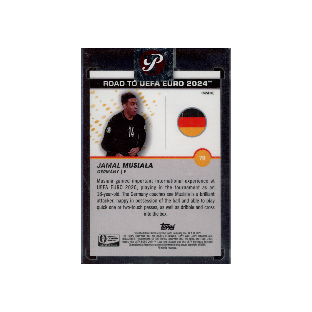 Jamal Musiala 2024 Topps Pristine Road to Uefa Euro Gold Refractor /50