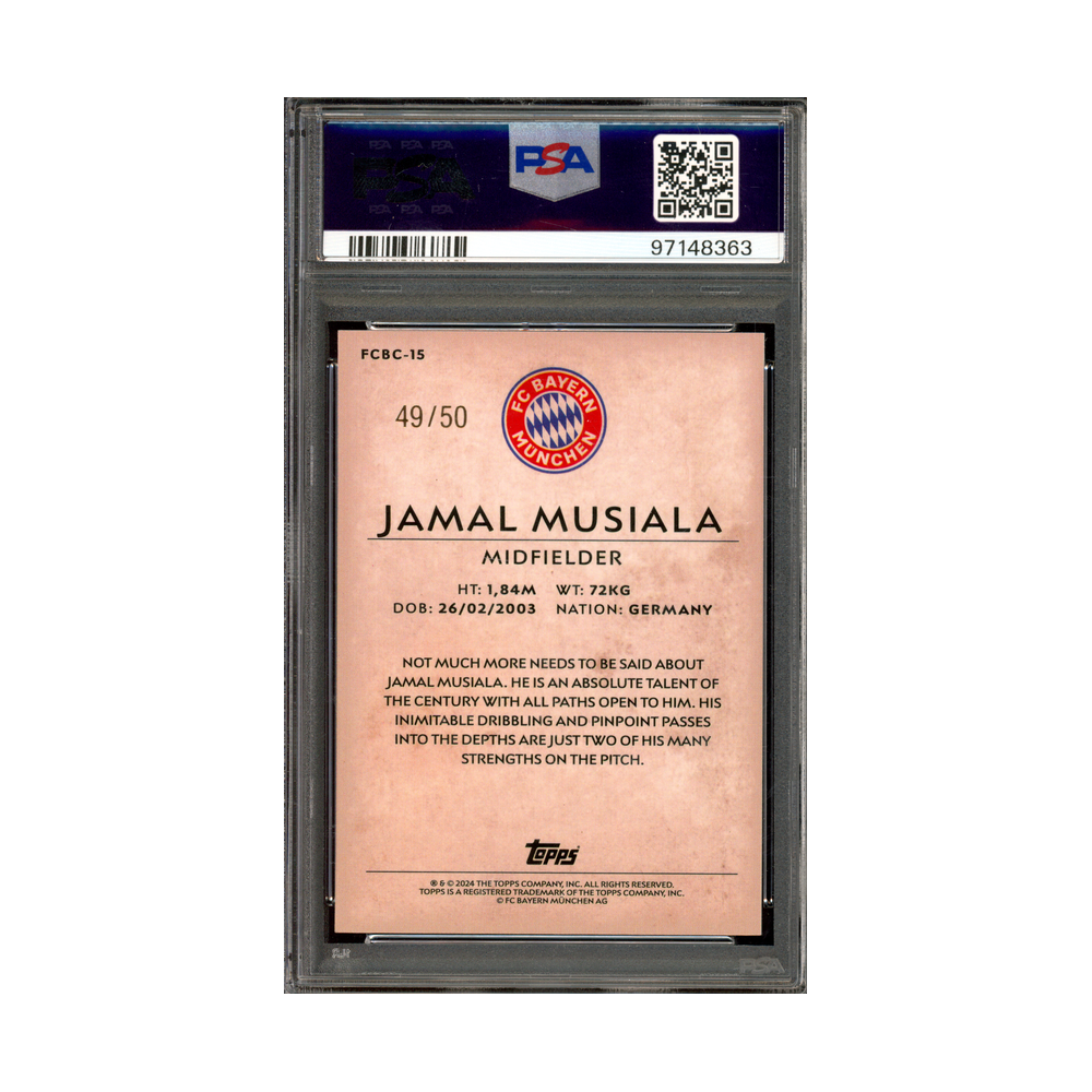 Jamal Musiala 2023-24 Topps FCB China Black /50 PSA 9