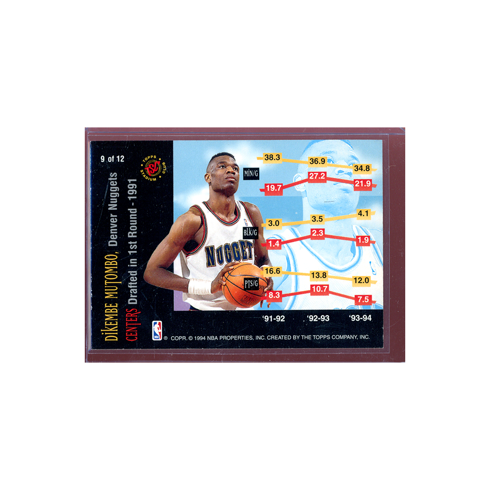Dikembe Mutombo 1994 Topps Stadium Club Basketball Rising Stars