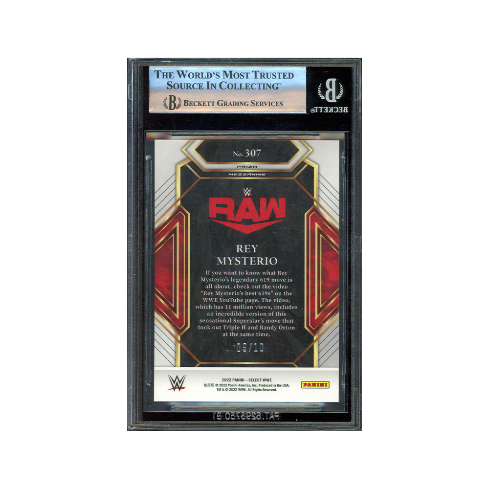 Rey Mysterio 2022 Panini Select WWE Mezzanine Gold /10 BGS 8.5