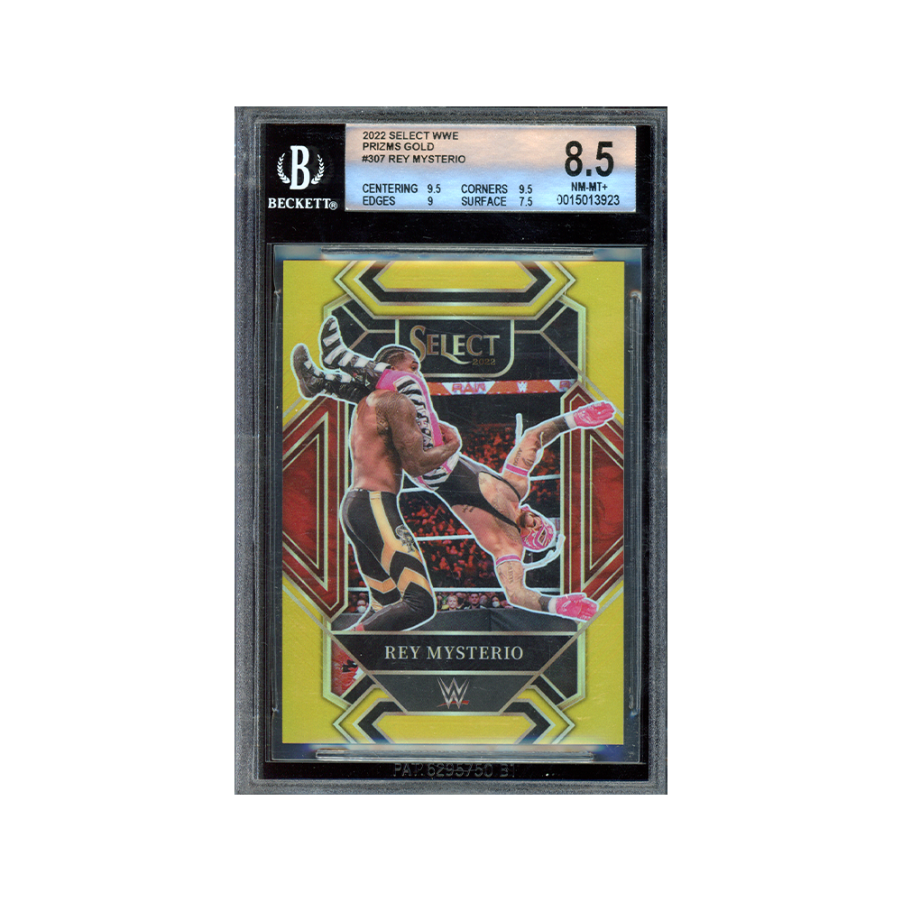 Rey Mysterio 2022 Panini Select WWE Mezzanine Gold /10 BGS 8.5