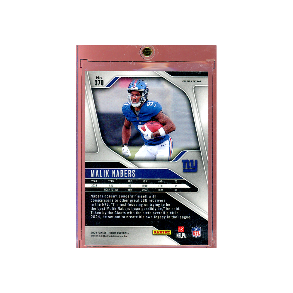 Malik Nabers 2024 Panini Prizm Football Snakeskin Prizm Rookie