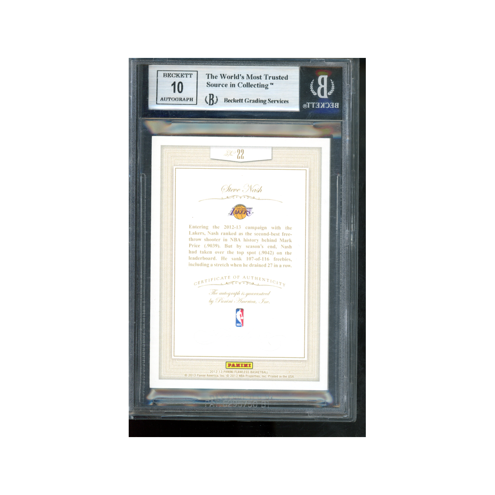 Steve Nash 2012-13 Panini Flawless Basketball Inscriptions Auto /20 BGS 9/10