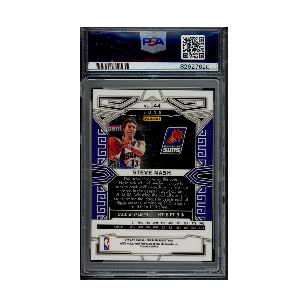 Steve Nash 2022 Panini Obsidian Basketball Neon Flood PSA 10