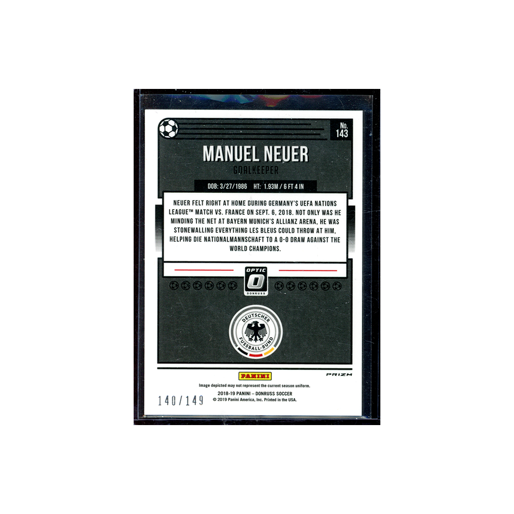 Manuel Neuer 2018-19 Panini Donruss Soccer Light Blue /149