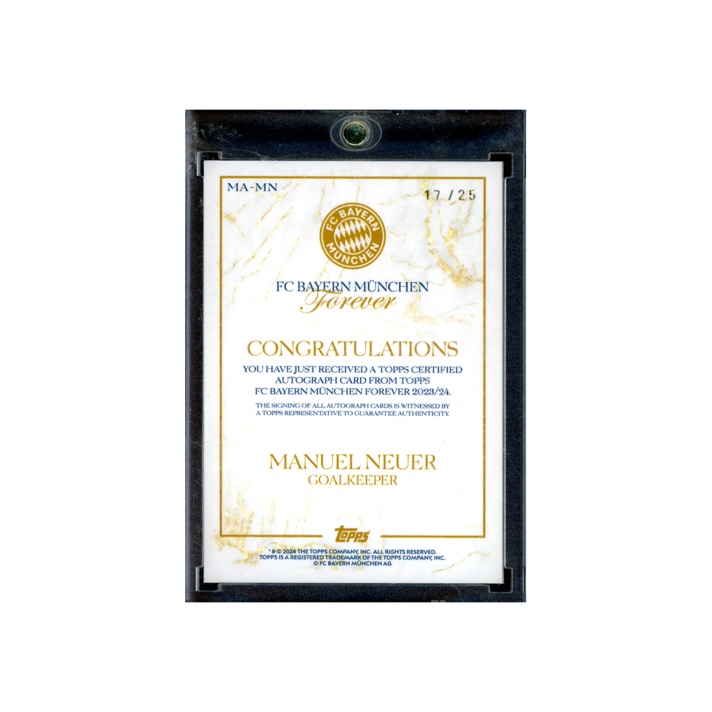 Manuel Neuer 2024 Topps FC Bayern München Forever Auto Orange /25