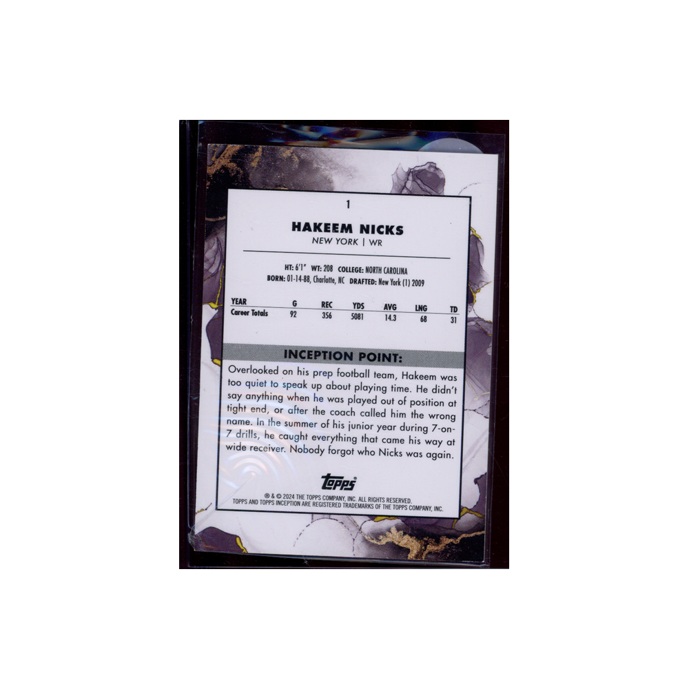 Hakeem Nicks 2024 Topps Inception Football /10