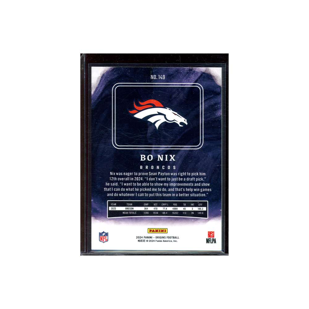 Bo Nix 2024 Panini Origins Football Rookie