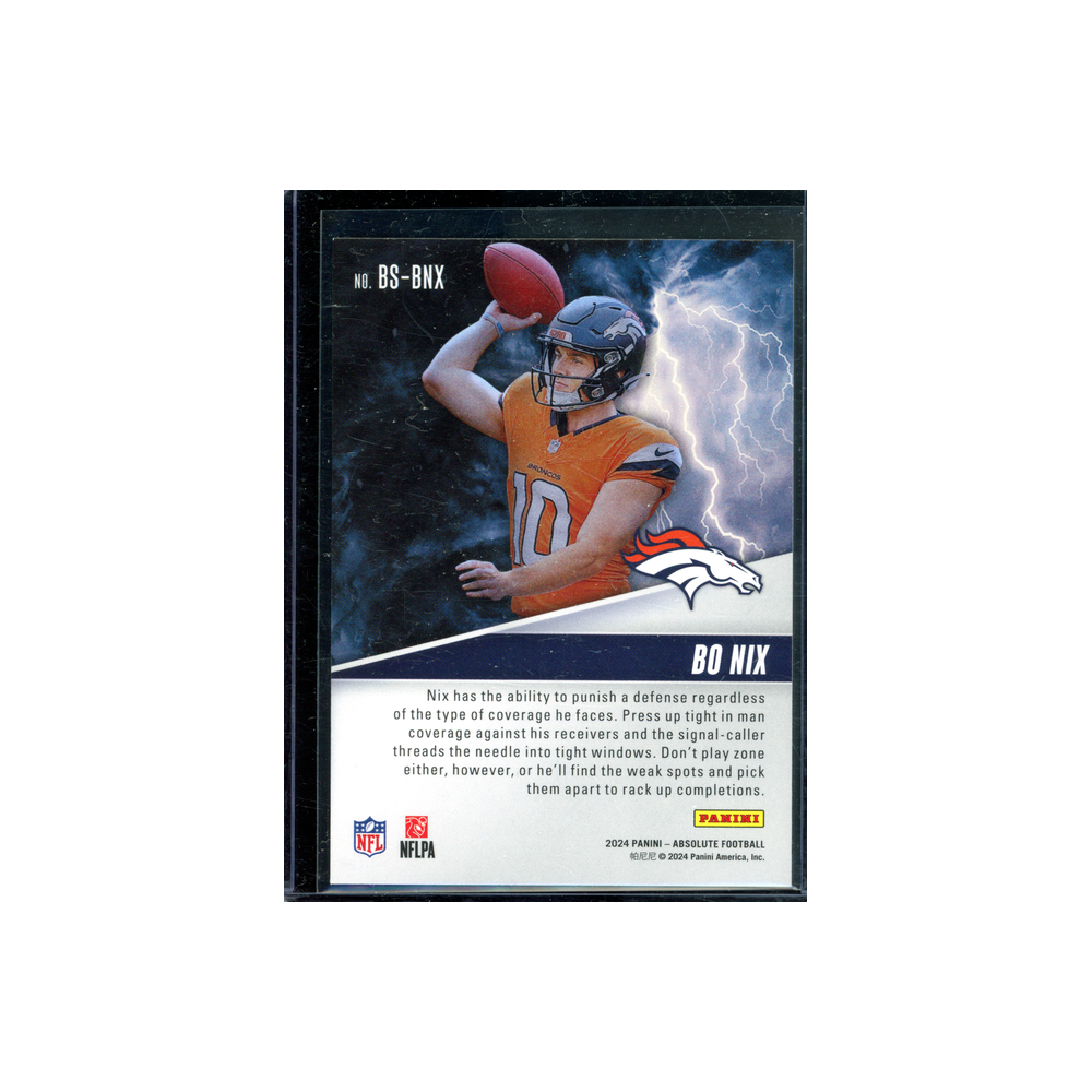 Bo Nix 2024 Panini Absolute Football By Storm Rookie