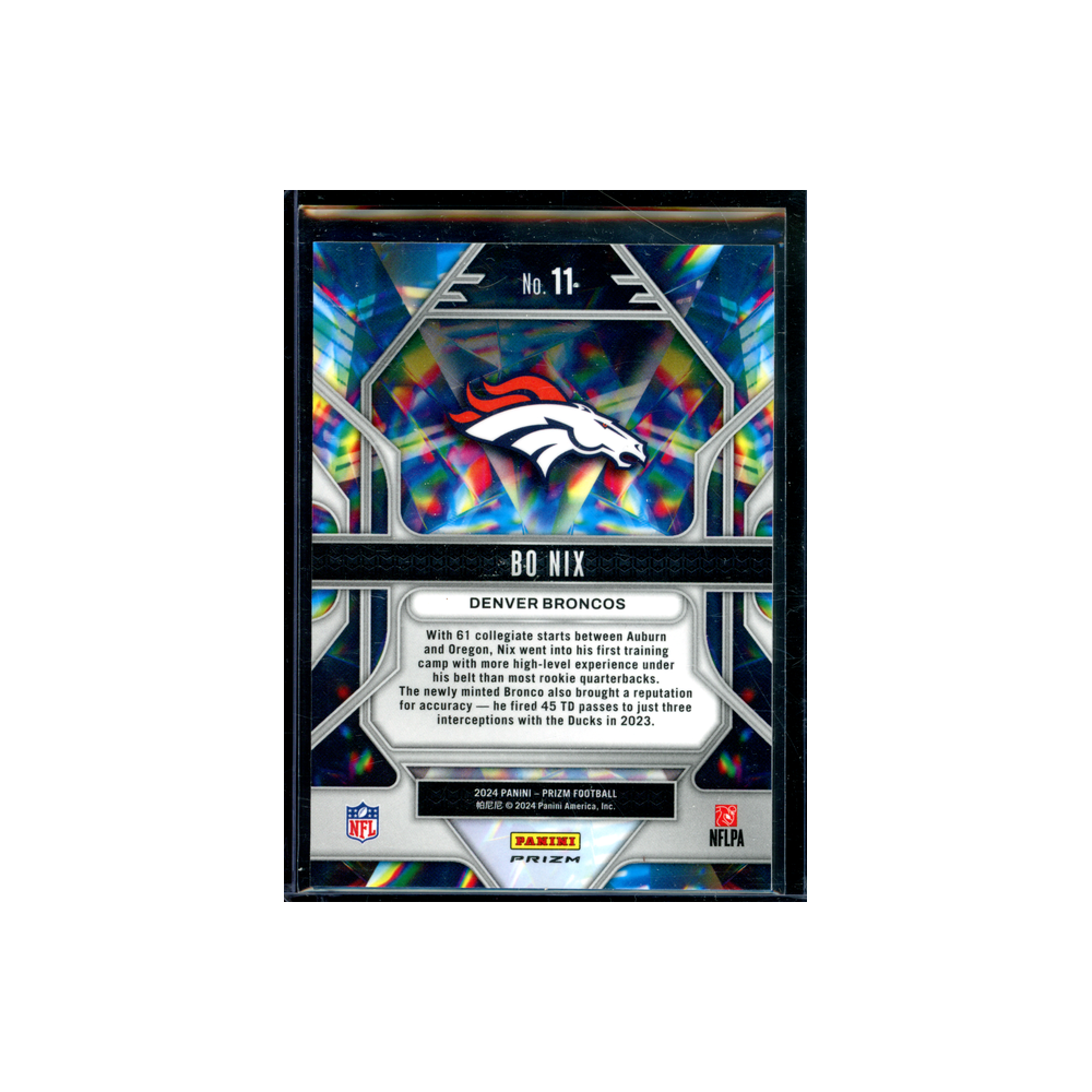 Bo Nix 2024 Panini Prizm Football Prizmatic Green Ice Rookie