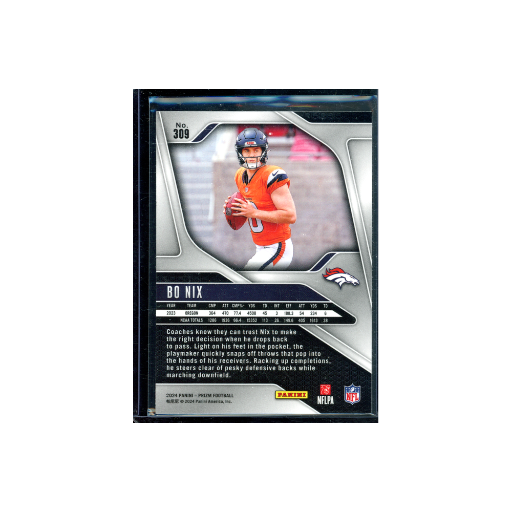 Bo Nix 2024 Panini Prizm Football Rookie