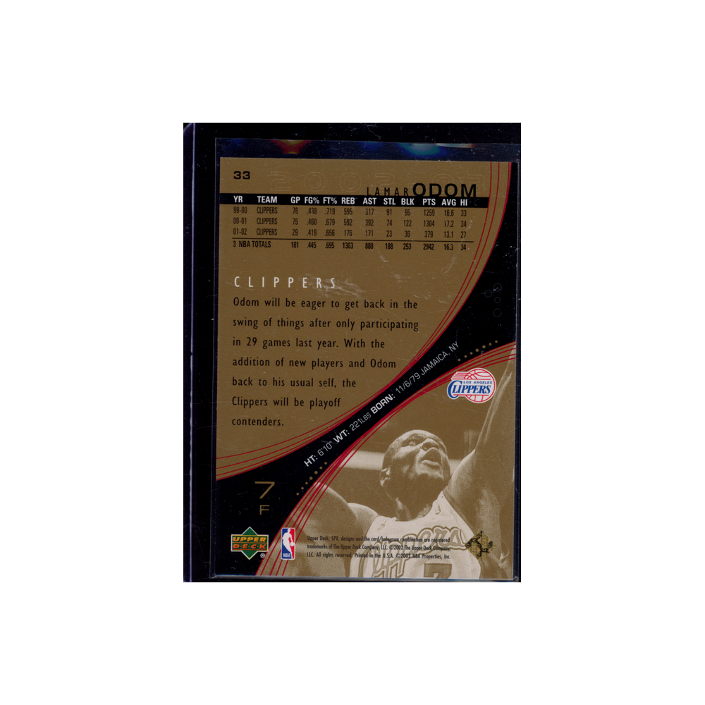 Lamar Odom 2002-03 SPx /25