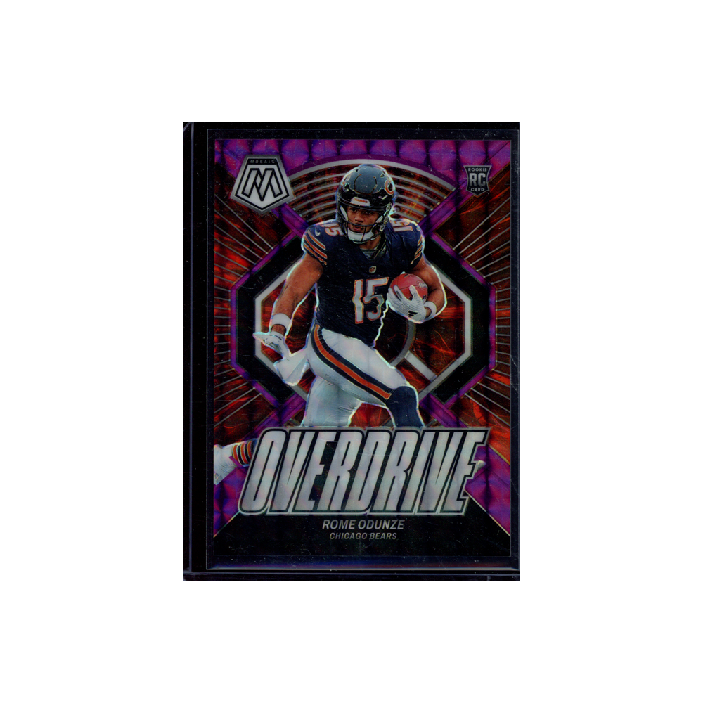 Rome Odunze 2024 Panini Mosaic Football Overdrive Purple Rookie /49