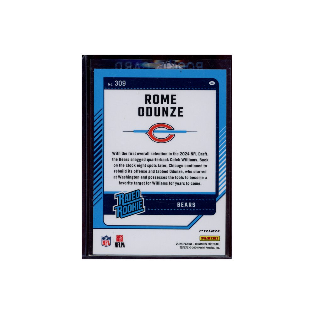 Rome Odunze 2024 Panini Donruss Football Rated Rookie Optic Preview Red Pandora