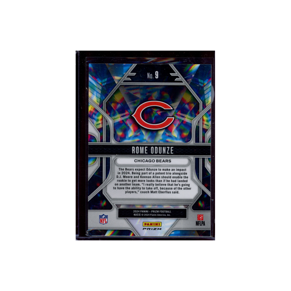 Rome Odunze 2024 Panini Prizm Football Prizmatic Rookie Green Ice