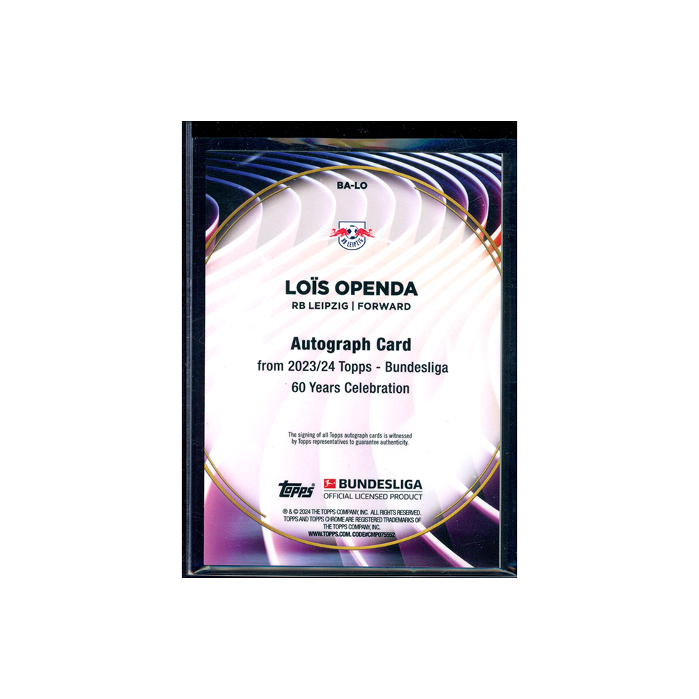 Lois Openda 2023-24 Topps 60 Years of Bundesliga Soccer Auto Gold /50