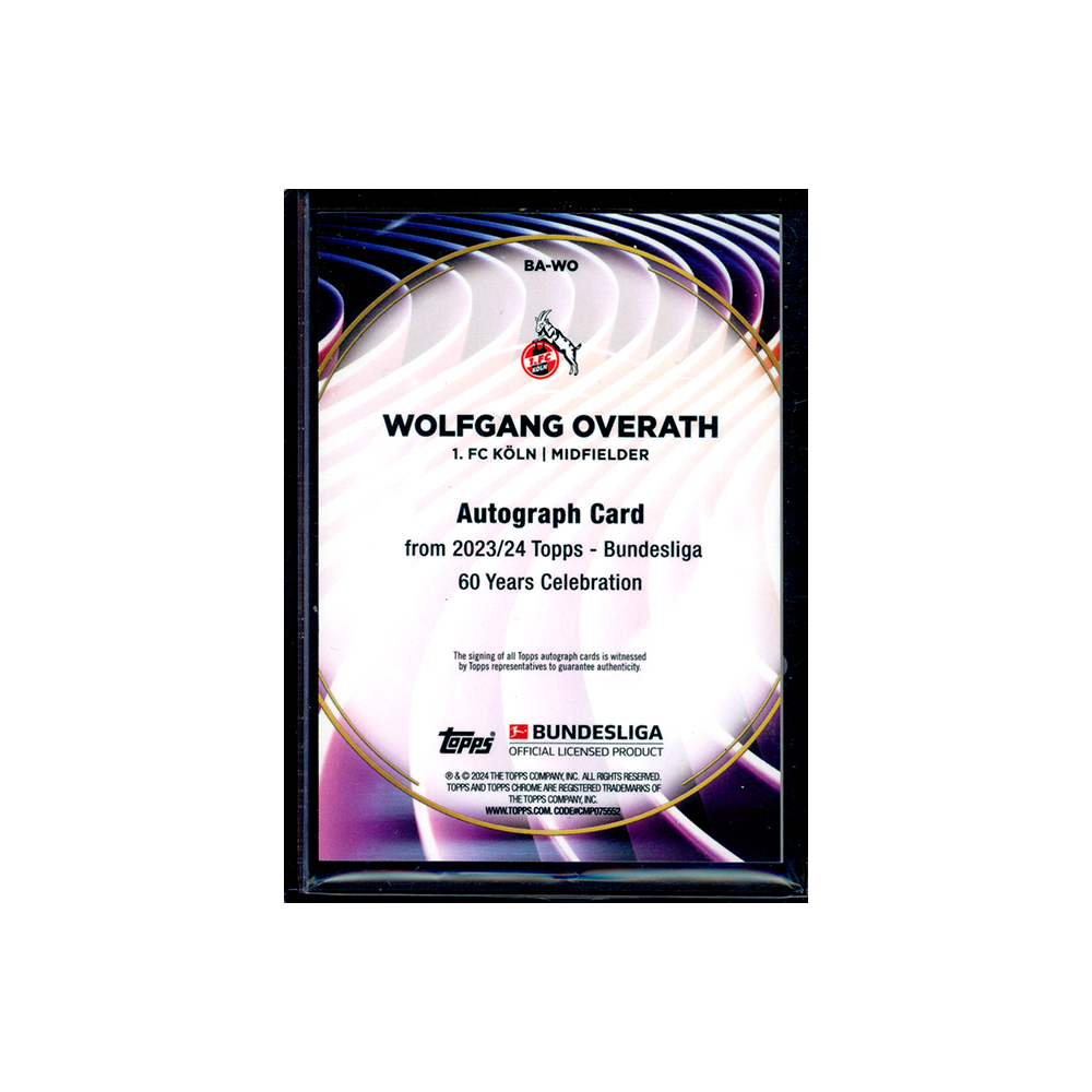 Wolfgang Overath 2023-24 Topps 60 Years of Bundesliga Soccer Auto /40