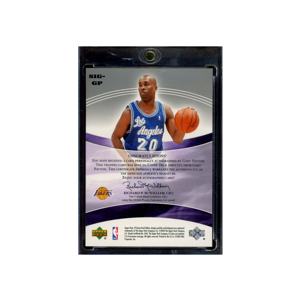 Gary Payton 2004 Upper Deck SP Game Used Significance Auto /100