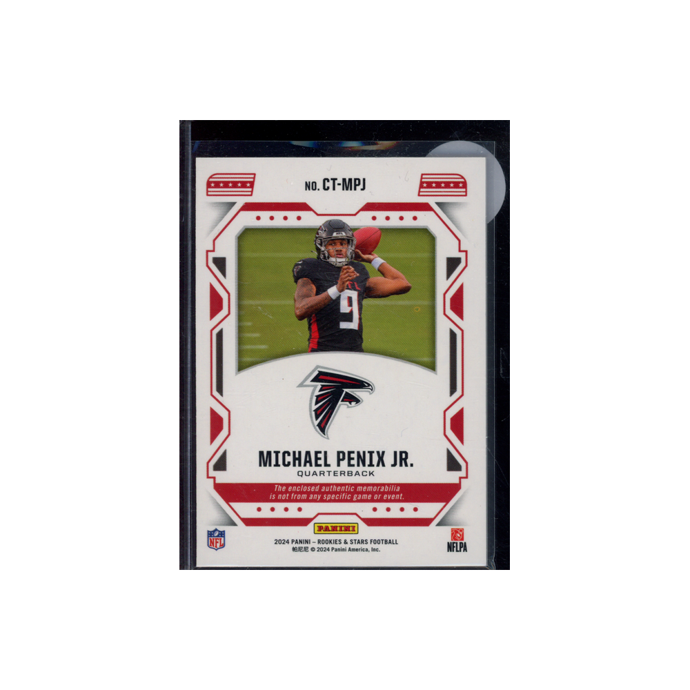 Michael Penix Jr. 2024 Panini Rookies & Stars Football Rookie Cross Training Patch /399