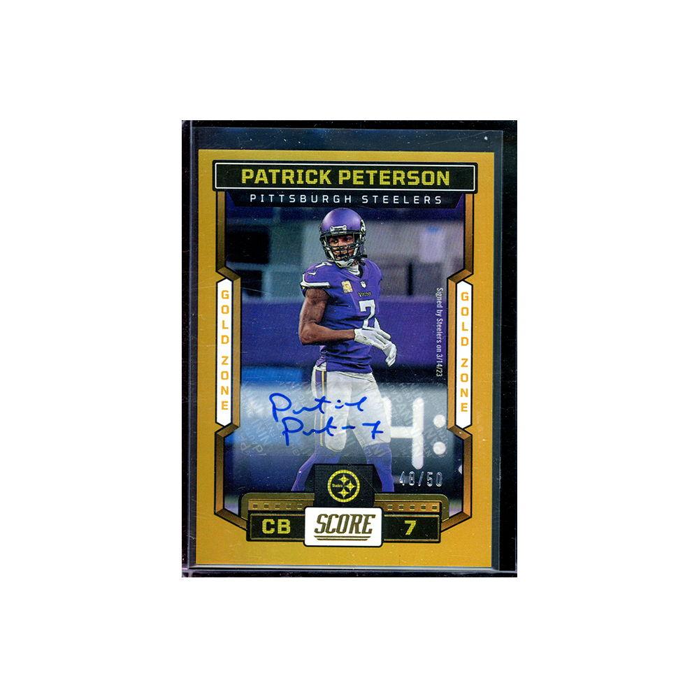 Patrick Peterson 2023 Panini Score Football Gold Zone Auto /50