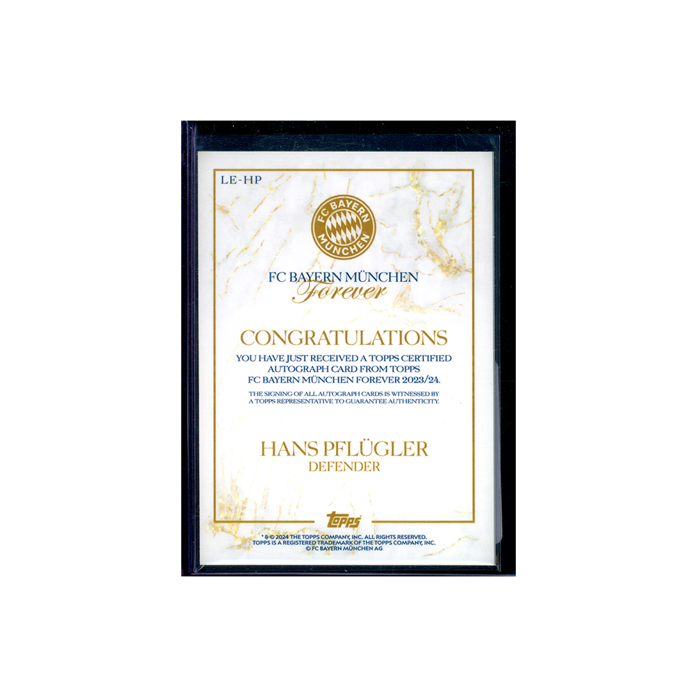 Hans Pflügler 2023-24 Topps FC Bayern München Forever Soccer Auto