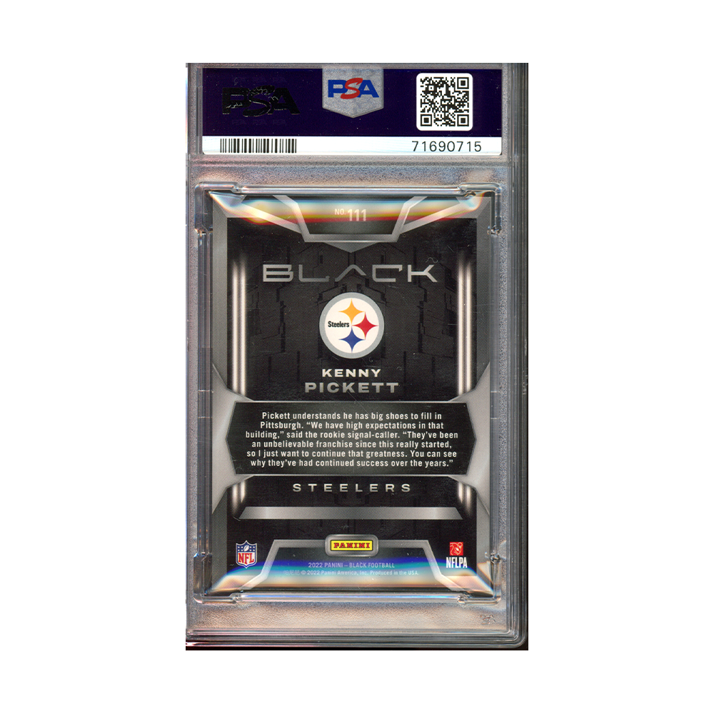 Kenny Pickett 2022 Panini Black Football Silver /75 PSA 8