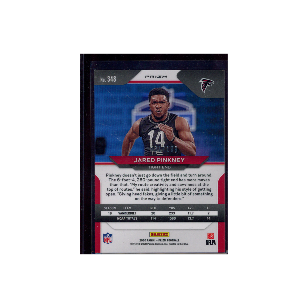 Jared Pinkney 2020 Panini Prizm Football Rookie Blue Wave /199