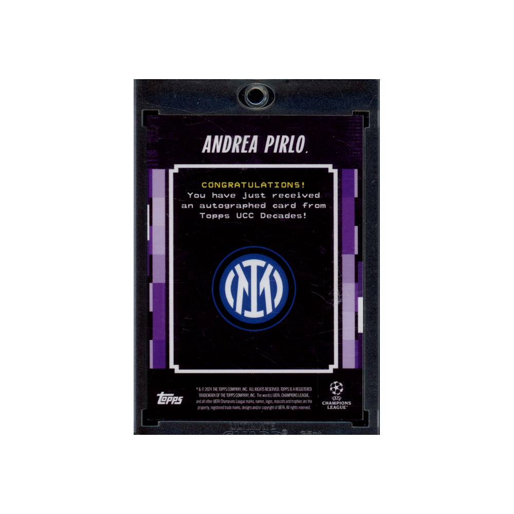 Andrea Pirlo 2024 Topps Mercurial UCC Decades Auto Purple /25
