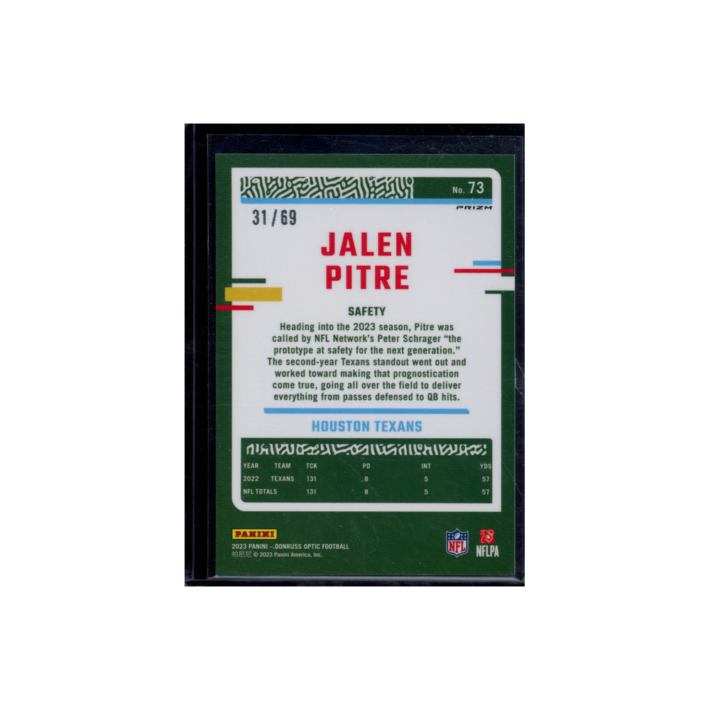 Jalen Pitre 2023 Panini Donruss Optic Football /69