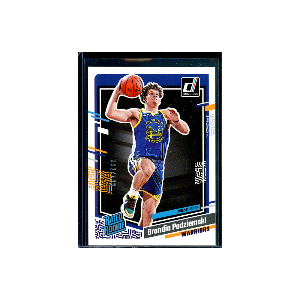 Brandin Podziemski 2023-24 Panini Donruss Basketball Rated Rookie Press Proof Purple /199