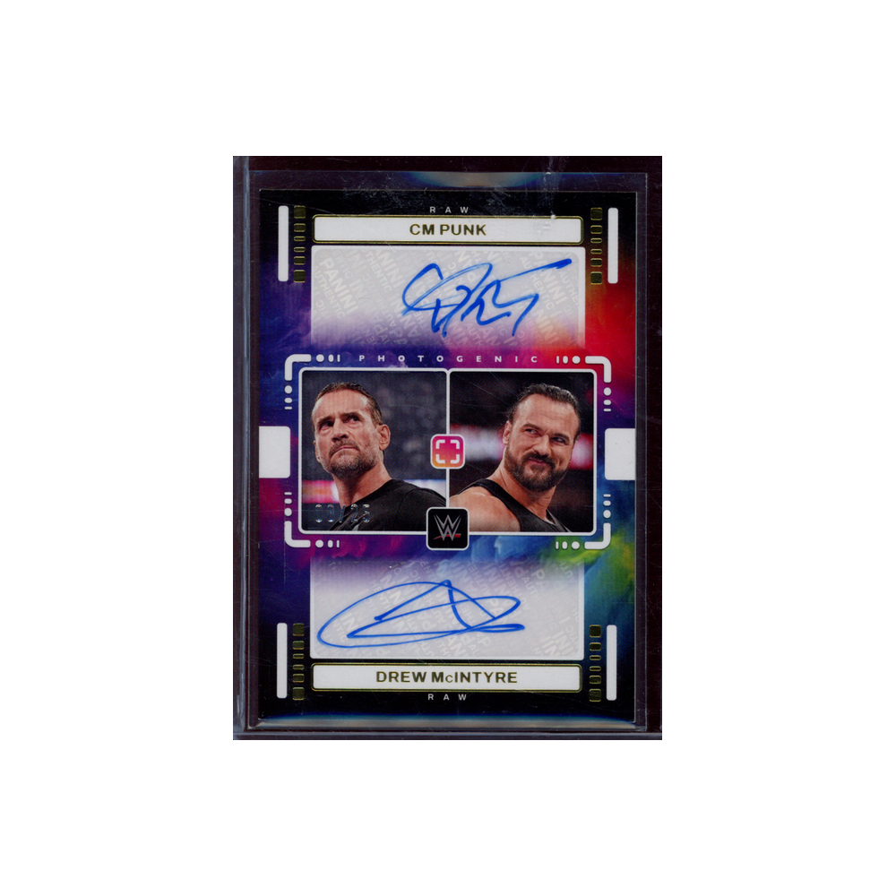 CM Punk & Drew McIntyre 2024 Panini Photogenic WWE Dual Auto /25