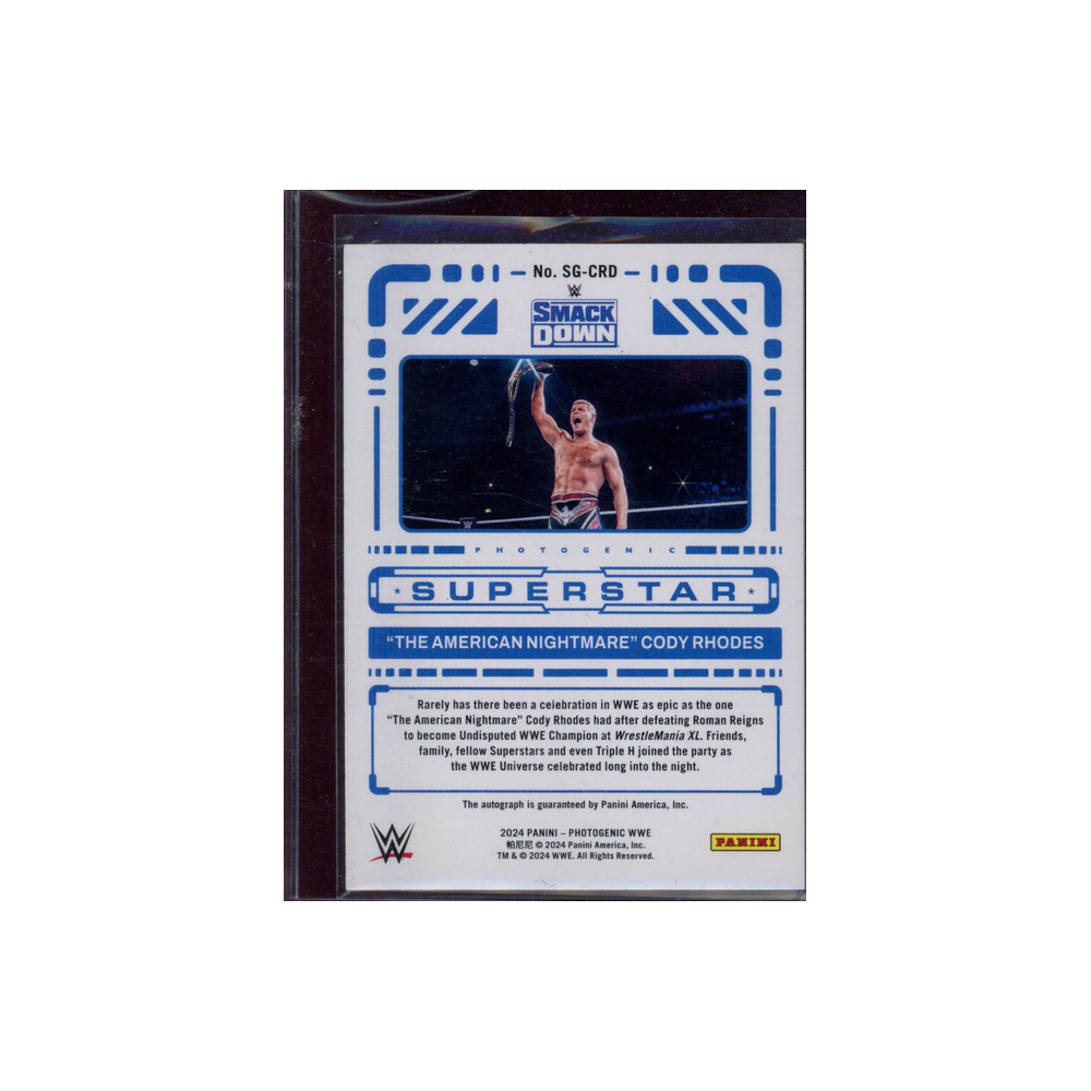 Cody Rhodes 2024 Panini Photogenic WWE Superstar Fireworks Auto /5