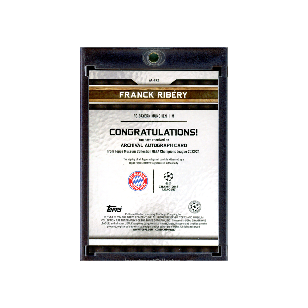Franck Ribery 2023-24 Topps Museum UCL Auto Red /25