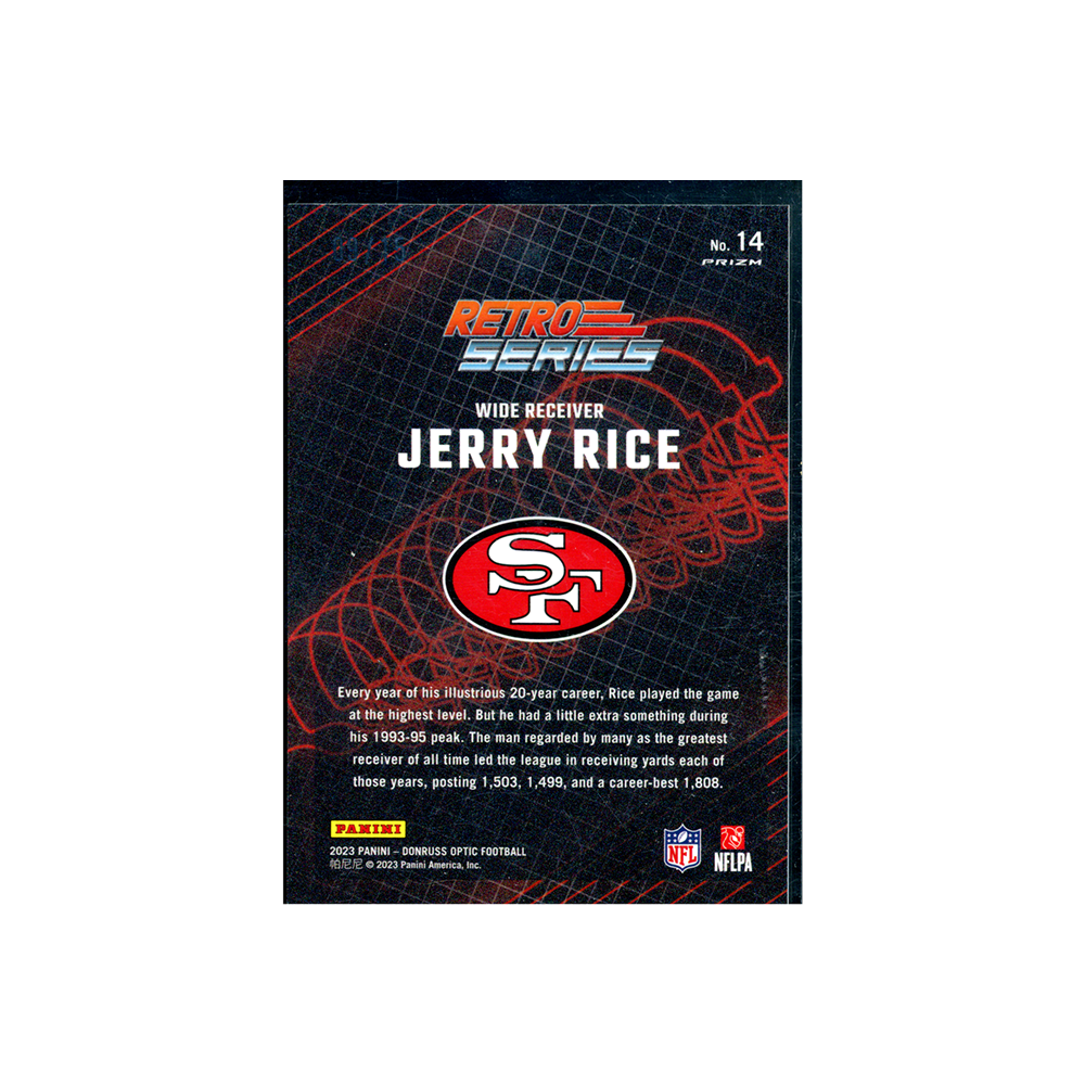 Jerry Rice 2023 Panini Donruss Optic Football Retro Series Ice /15