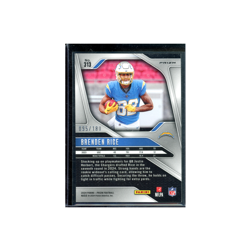 Brenden Rice 2024 Panini Prizm Football Hyper Prizm Rookie /180