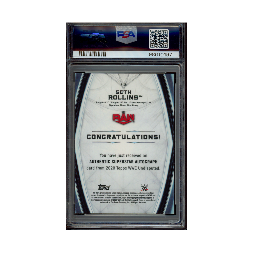 Seth Rollins 2020 WWE Undisputed Auto Green /50 PSA 10/10