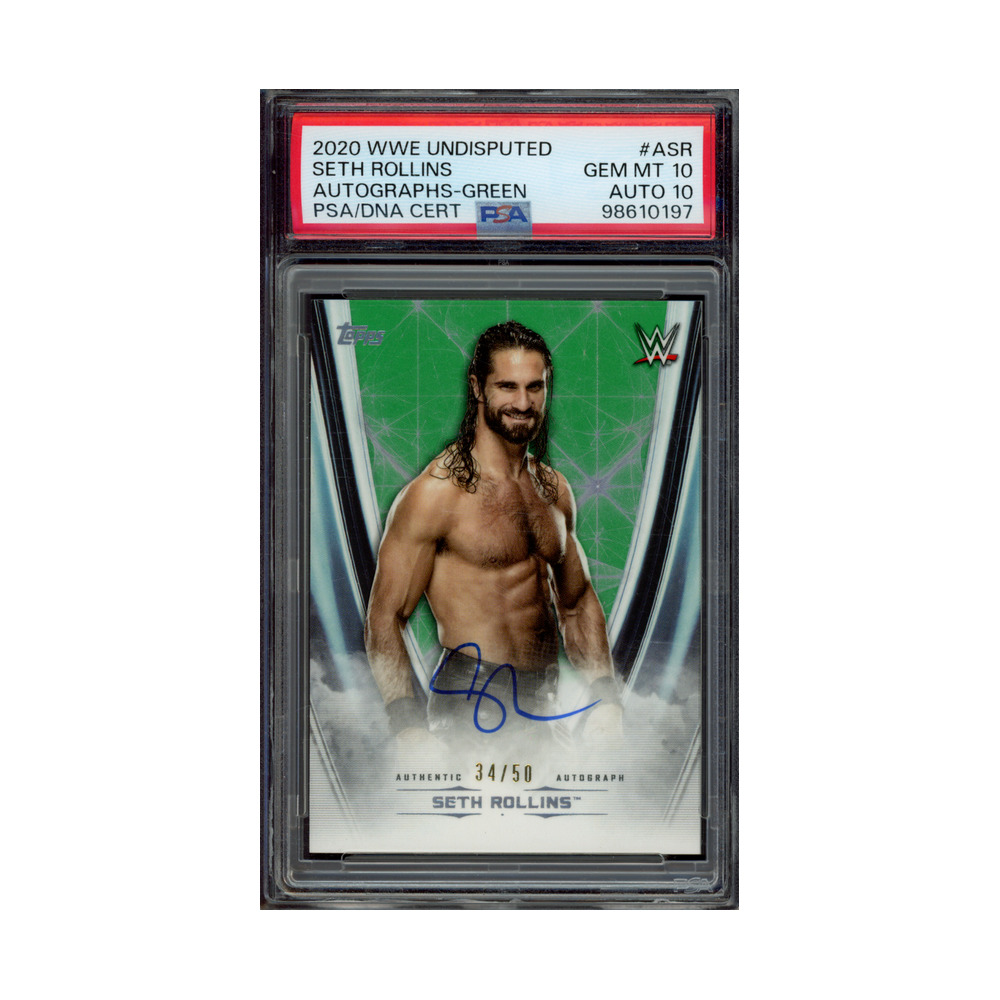 Seth Rollins 2020 WWE Undisputed Auto Green /50 PSA 10/10